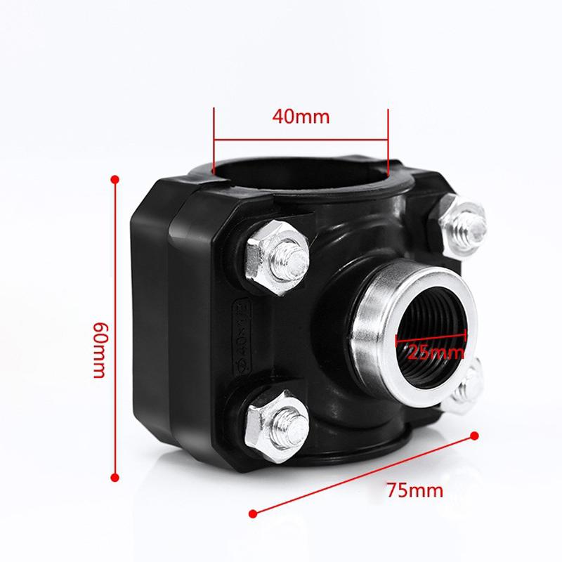 PE Pipe Fitting Clamp 1PC 1/2'' Female Thread Water Splitter Connector for 20/25/32MM Pipes Home Garden Irrigation System