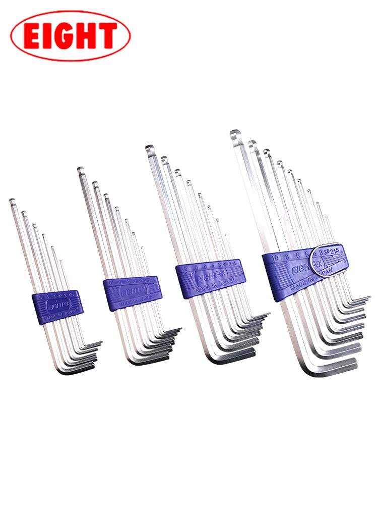 Japonská extra dlouhá sada šestihranných klíčů s kulovou hlavou (TLS-6/7/8/9)