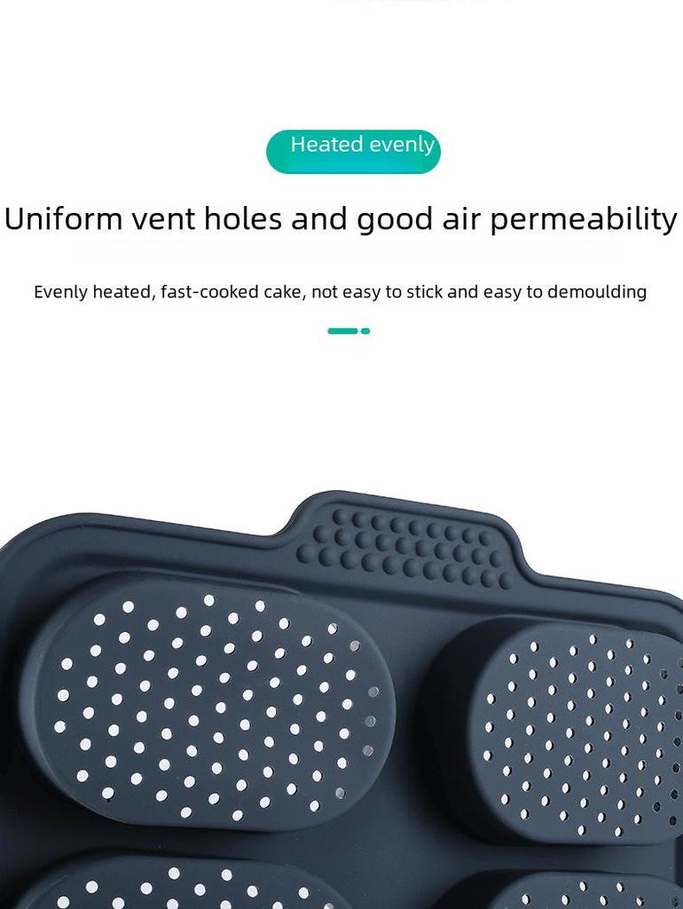 Oval 8-Grid Non-Stick Silicone Cake Mold for Home Baking
