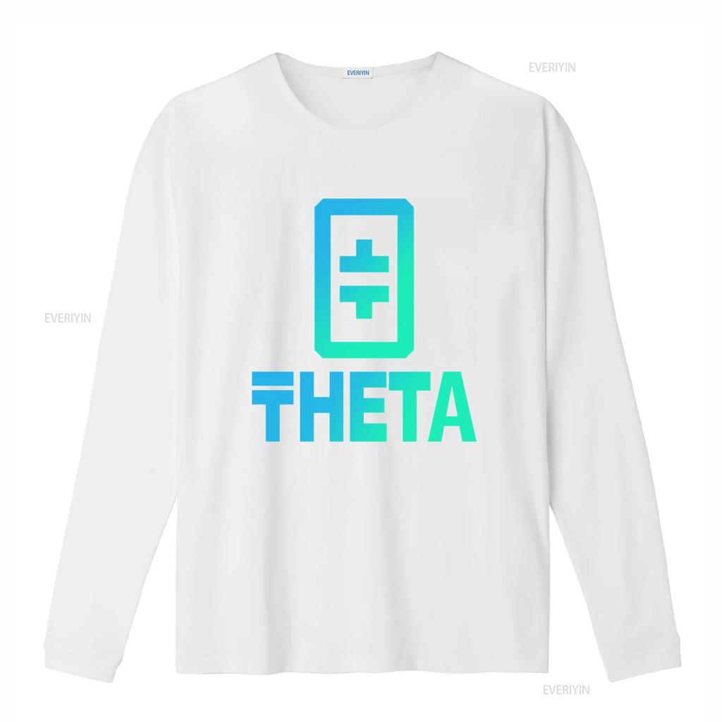 Theta Crypto Token Coin Print T Shirt Fashion Vintage Washed Soft Stretched Streetwear Casual Homme Comfortable Graphic