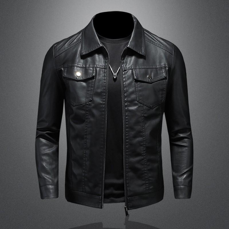 Men's Leather Jacket Men's Autumn and Winter Motorcycle Casual Jacket Men's Clothing