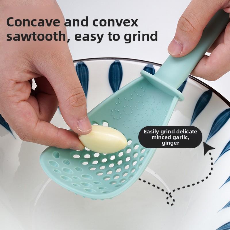 Multifunkční kuchyňský drtič zázvoru a česneku, domácí odkapávací lžíce