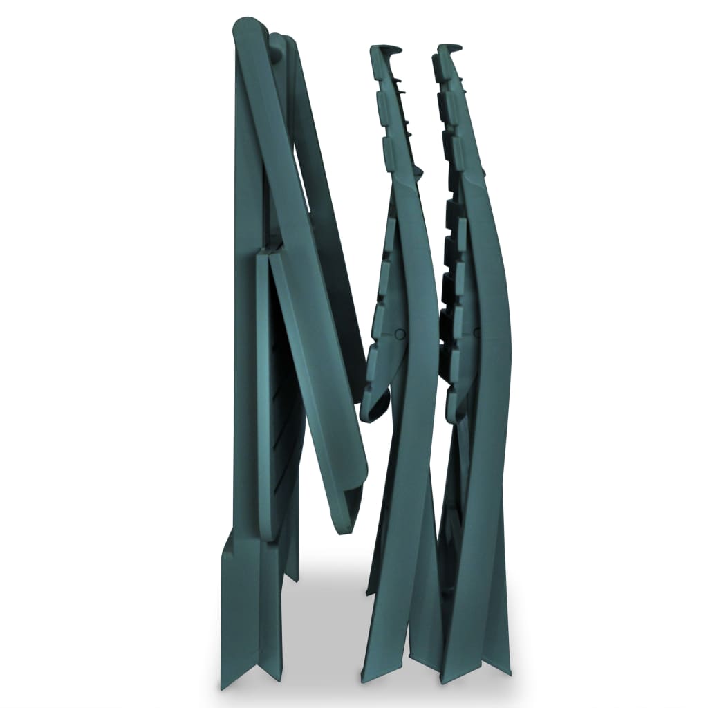 3 Piece Foldable Bistro Set Plastic Green
