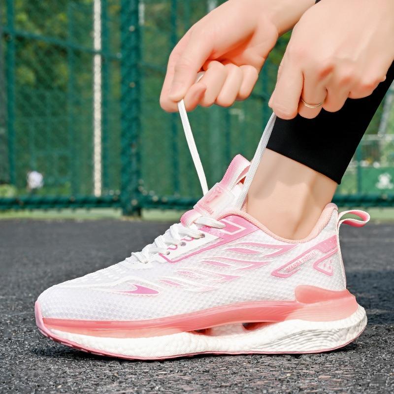 

Men s Mesh Running Shoes Breathable Cushion Sport Shoes Women Training Sneakers 45 рожевий