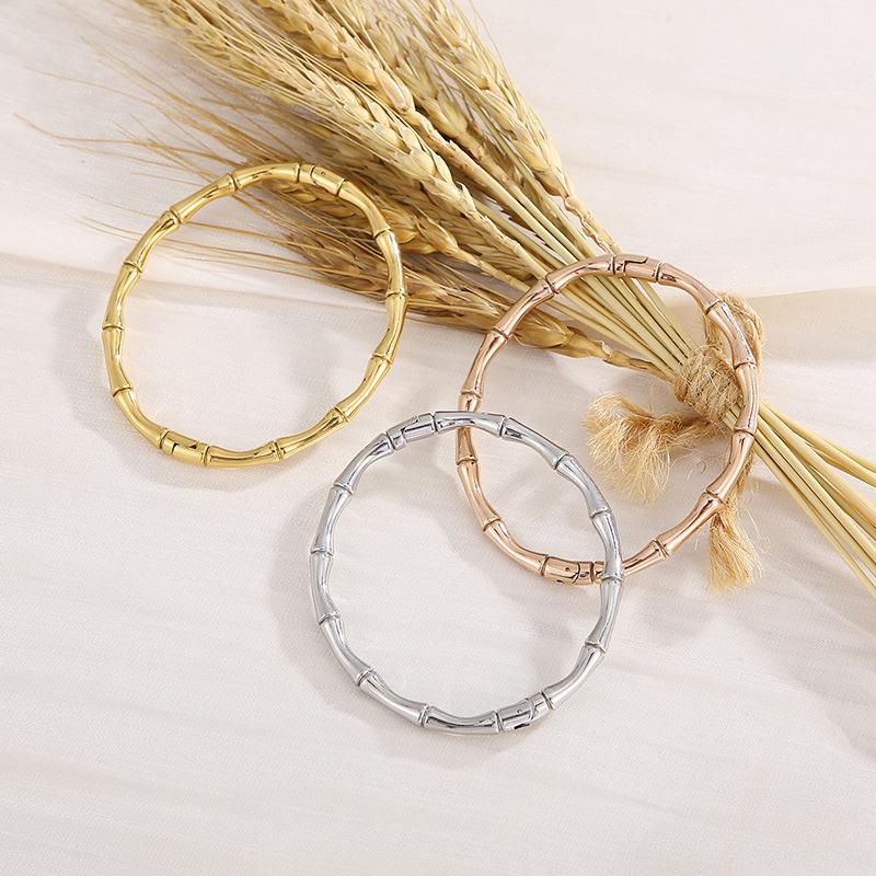 Women's Minimalist Bamboo Joint Titanium Steel Bracelet - Light Luxury, Exquisite High-End Design