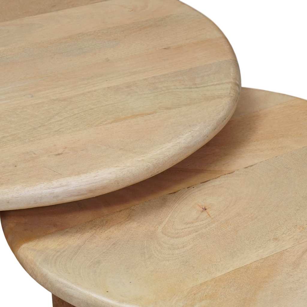 Nesting Coffee Tables 3 Pcs. Black Ø 54 X 40 Cm