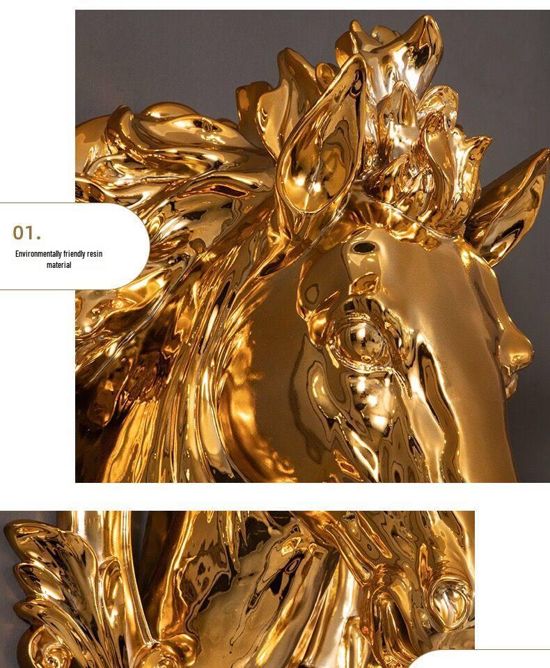 Electroplated Horse Head Luxury Wall Lamp for Living Room or Corridor