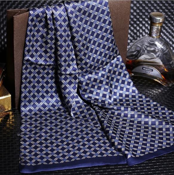 100% Natural Silk Double Layer Cravat Men's Silk Printed Long Scarf Premium Gift for Men 28x160cm