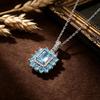 925 sterling silver necklace pendant natural Sky Blue Topaz elegant and noble for women anniversary & banquet & engagement gift