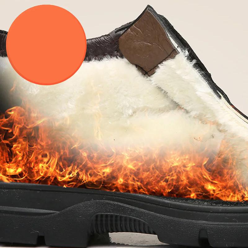 2025 Winter Shoes -30 Degree Warm Plush Mens Ankle Boots Non-slip Casual Male Brand Footwear Pure Black