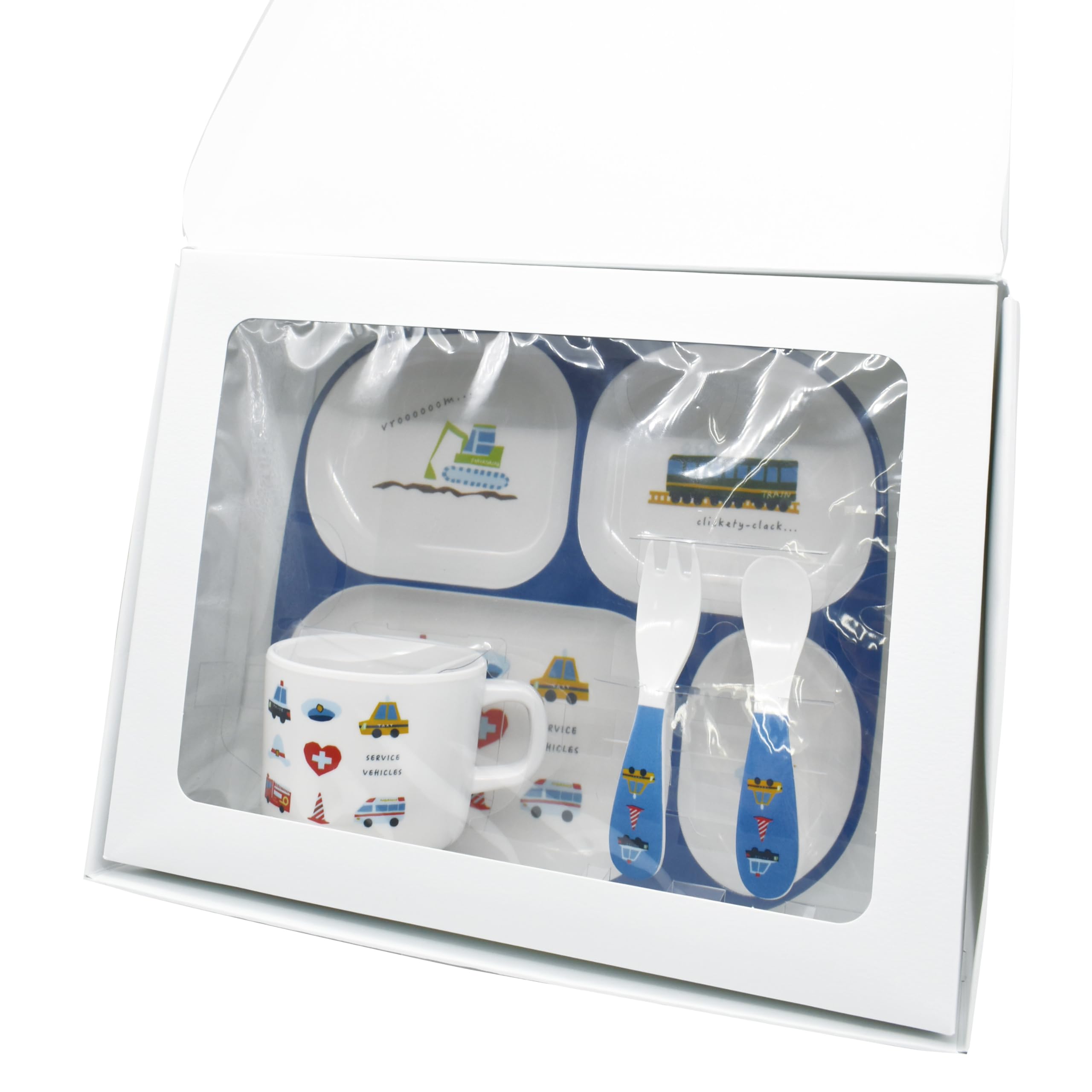 

Onishi Masaru Melamine Tableware Gift Set (Plate, Mug, Spoon & Fork) CAR Series Size: Approx. W29.7 D8.8 H22.5 YUF-2901