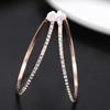 Cercei mari cu clips tip diamant, cercei inel cu strasuri, fără piercing, clipsuri aurii argintii pentru urechi pentru femei, petrecere