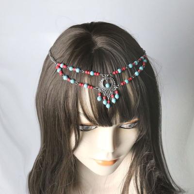 Exotic Ethnic Tassels Frontage Retro Photo Antique Eyebrows Pendant Quota Head Chain Travel Accessories.