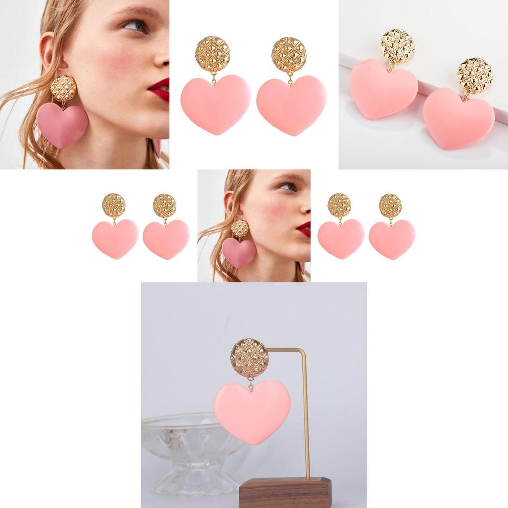 Trendy Alloy Candy Heart Earrings For Women Autumn 2021 Fashionable Jewelry