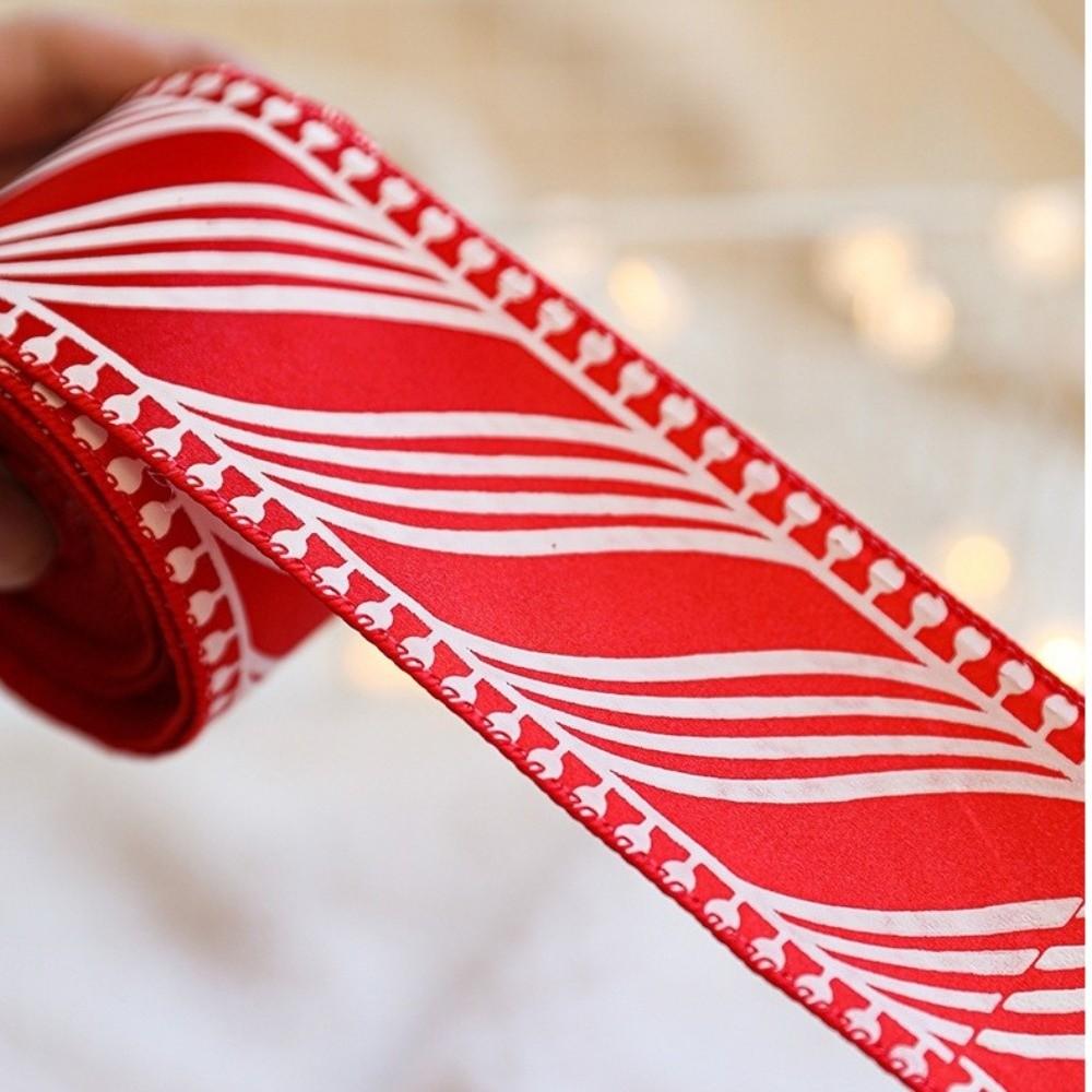DIY Christmas Ribbon 2m Christmas Tree Ribbon New Fabric Swirl Ribbon  Holiday Crafts