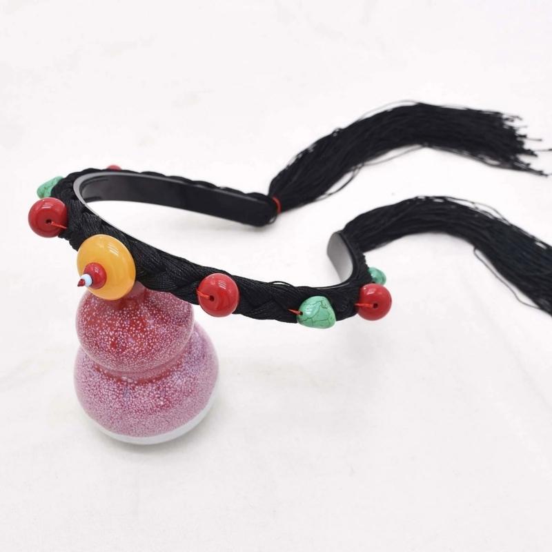 Simulation Wigs Headband for Women Chinese Tibetan Style Hair Hoop Music Festivals Photography Proms Party Headpieces