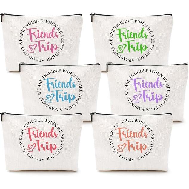 3Pcs Girls Trip Gifts Girls Weekend 2025 Makeup Bag Sisters Trip Gifts Favors Summer Gifts Cosmetic Bag Toiletry Bag Zipper Pouch Weekender Bags for