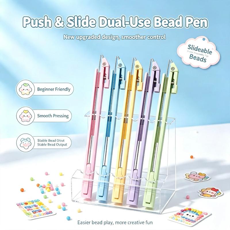 Perler Pen Press Type Long Needle Design High Precision Perler Bead Tool for Fuse Bead Creation Projects