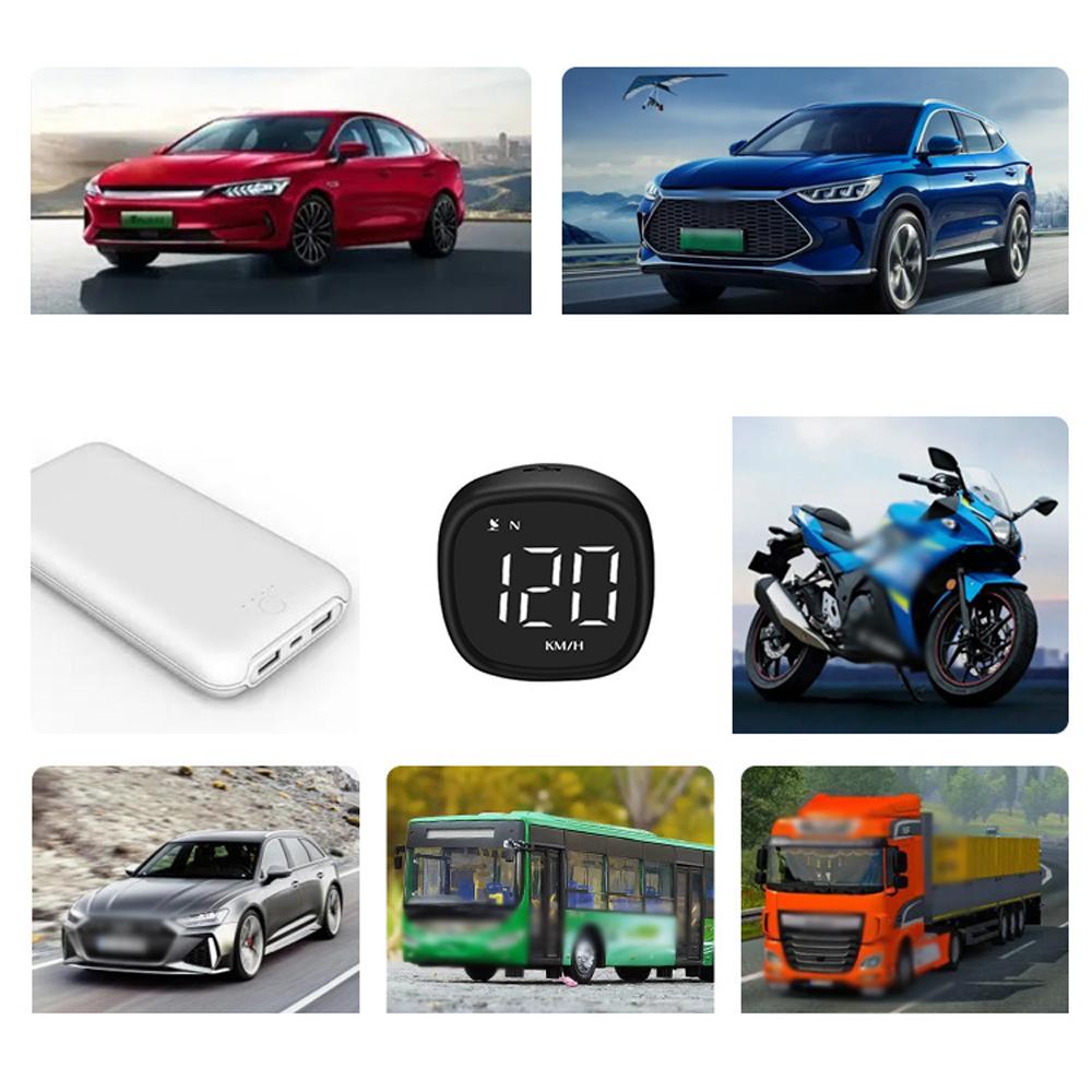 Car Motorcycle HUD Headup Display LED Digital GPS Speedometer Support MPH/KMH Time Display