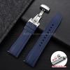 Waterproof Sprots Rubber Watch Band for Swatch 20mm 22mm 24mm Replacement Wristband for Omega Black Quick Release Rubber Strap