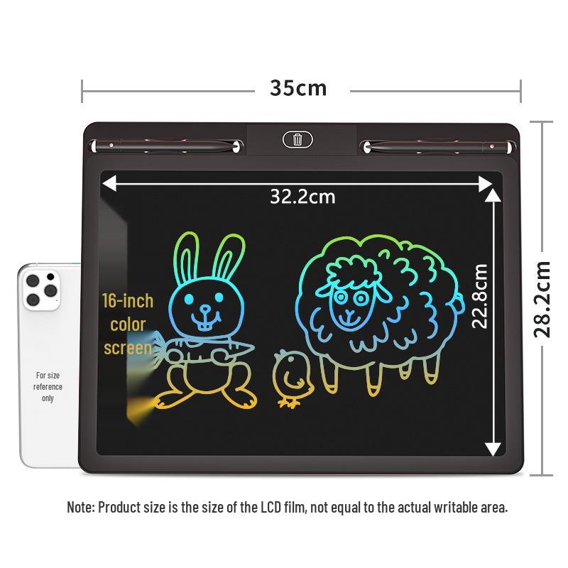 16" Rechargeable LCD Handwriting & Drawing Board for Children - Erasable, Large Teaching Tool