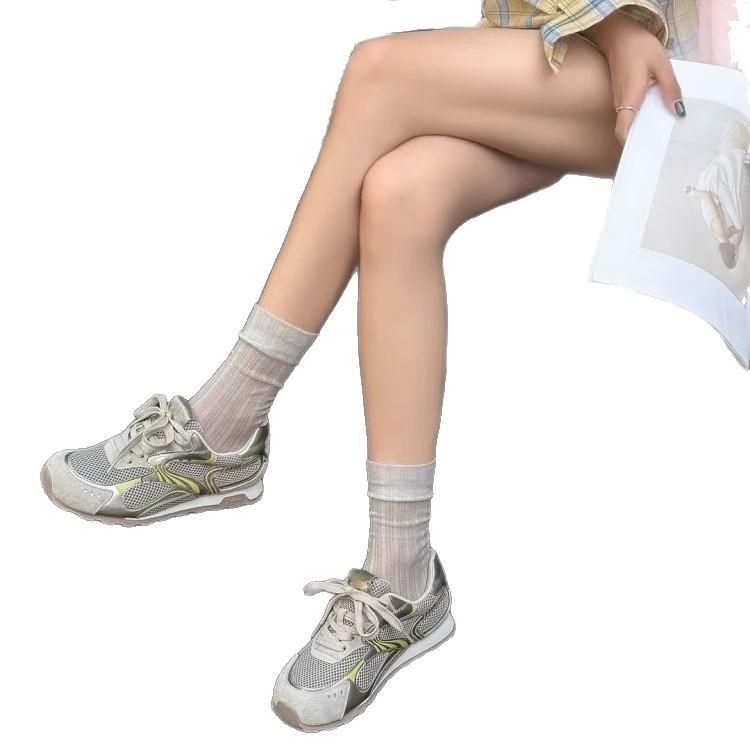 Shoes Women's 2025 New Summer Soft-soled Agande Training Shoes Mesh Breathable Thick-soled Sports Casual Dad Shoes