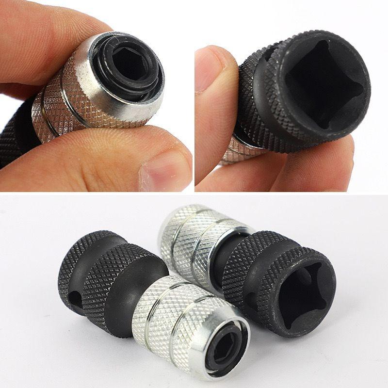 Hexagon Socket Adapter Quick Release with Depth Control Holder Adapter Wrench Drive Converter Socket Extension Bit Tools