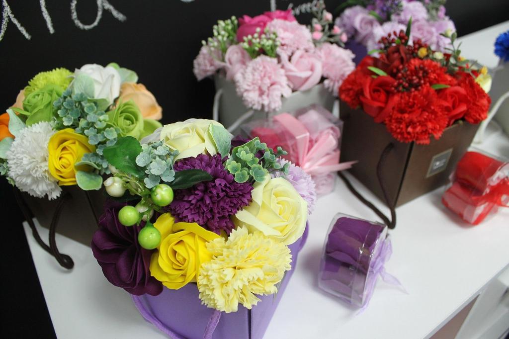 Seifenblumenstrauß, Frühlingsblumen