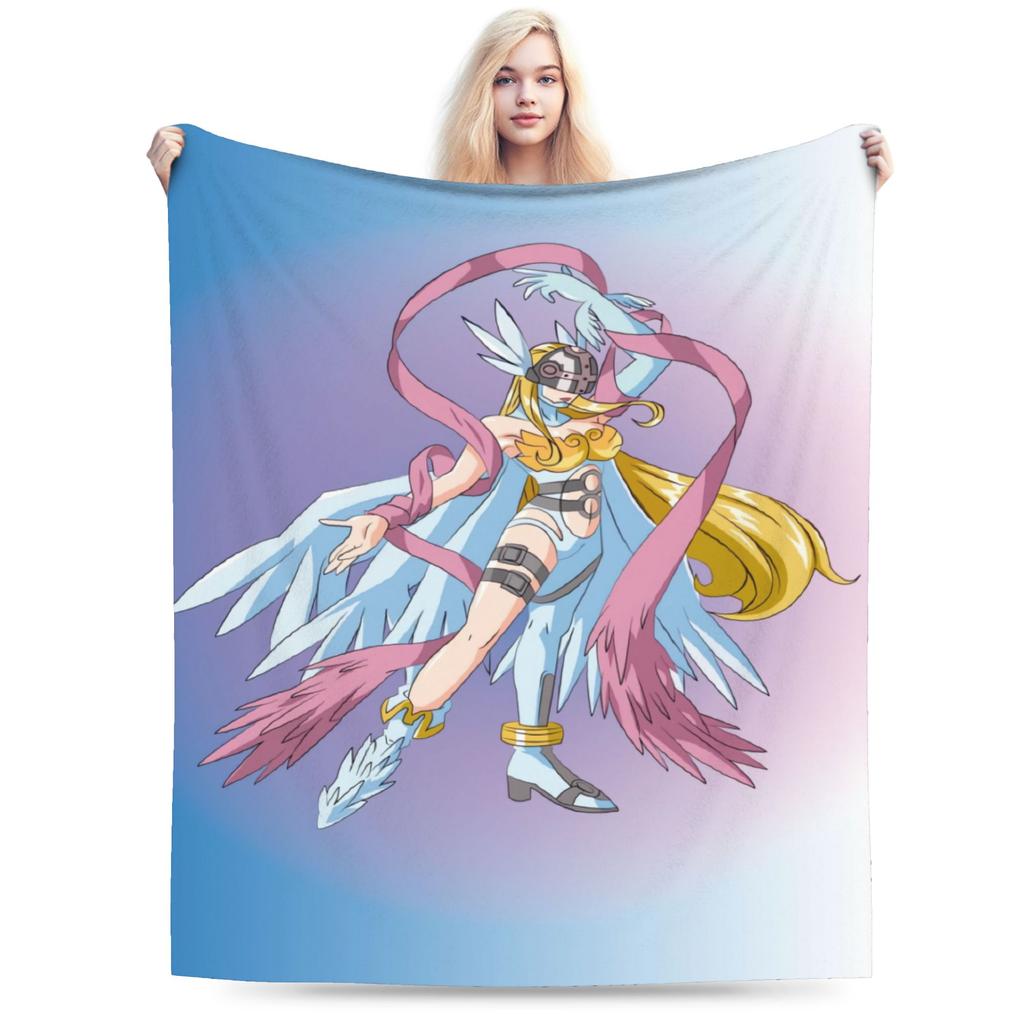 Soft Warm Blanket Child Airplane Travel Digimon Adventure Throw Blanket  Flannel Bedspread For Home Decor Fashion Sofa Bed Cover