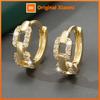 Huitan Versatile Women Chain Linked Design Hoop Earrings Fashion Party Accessories Wedding Jewelry with Sparkling Cubic Zirconia