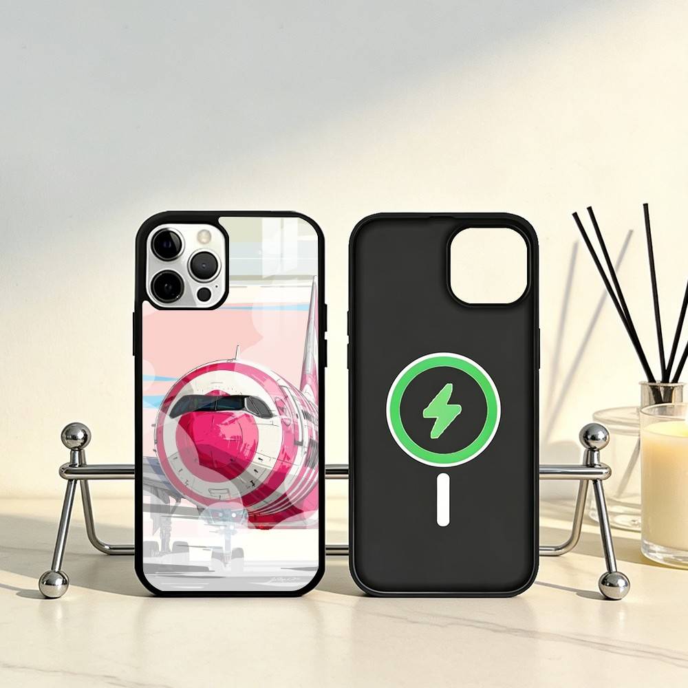 Aircraft Art Phone Case For iPhone17,16,15,14,13,12,11 Plus,Pro Max Magnetic For Magsafe Wireless Charging