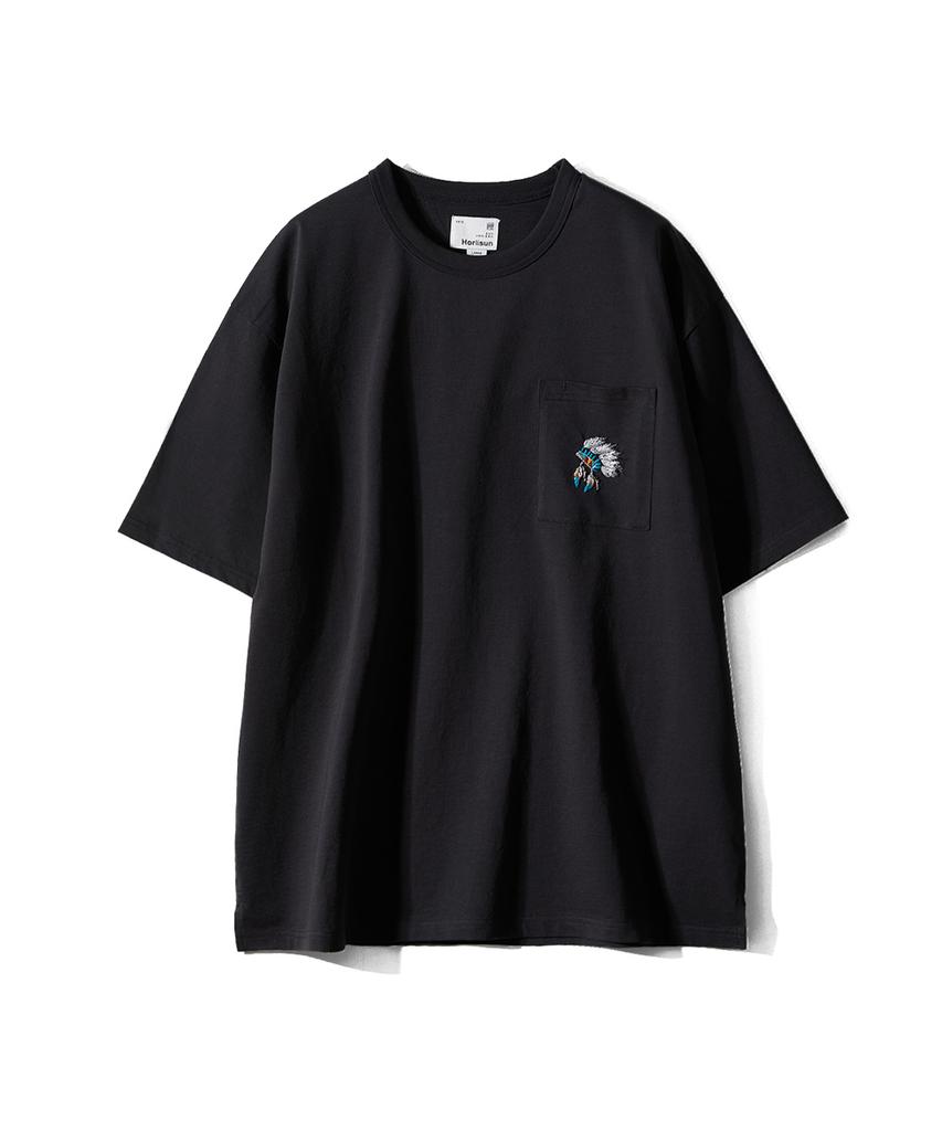 Holliseon Lawrence Short Embroidery T-Shirt - Native American Black