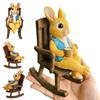 Rabbit Garden Statue Easter Craft Cartoon Animal Sculpture Multicolor for Housewarming Table Shelf Yard Patio Indoor
