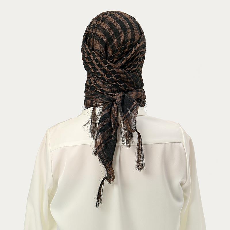 Square Arab Xale Muslim Chess Striped Striped Outdoor Scarf Wind And Sand Neck Cover