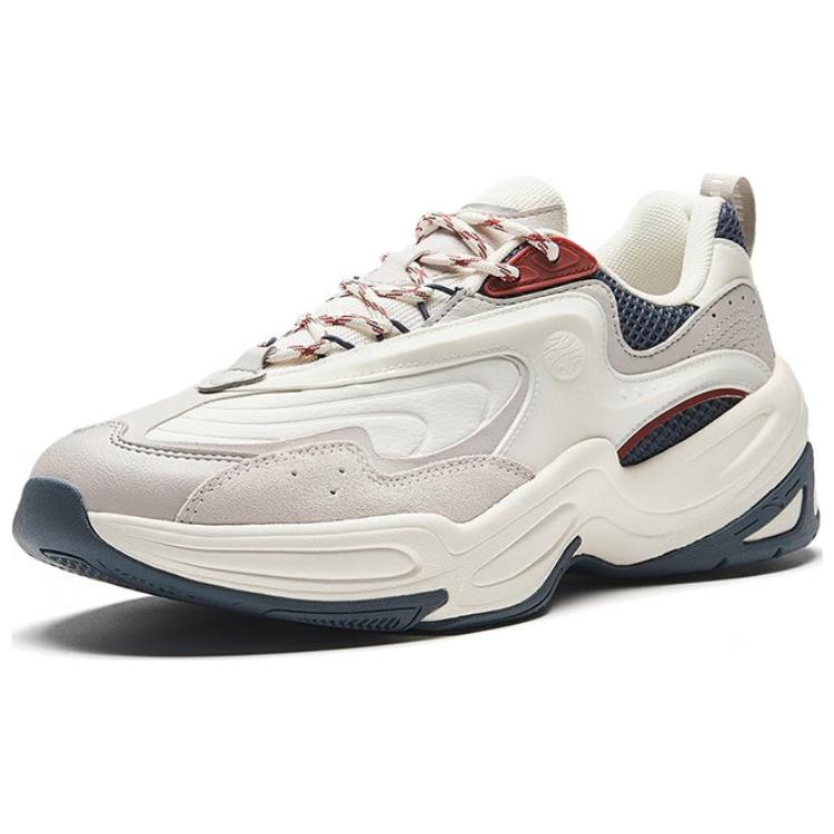 Anta Cross Retro Casual Shock Absorption Non-Slip Low-Top Dad Shoes Men Sneakers White Gray 112348850-7