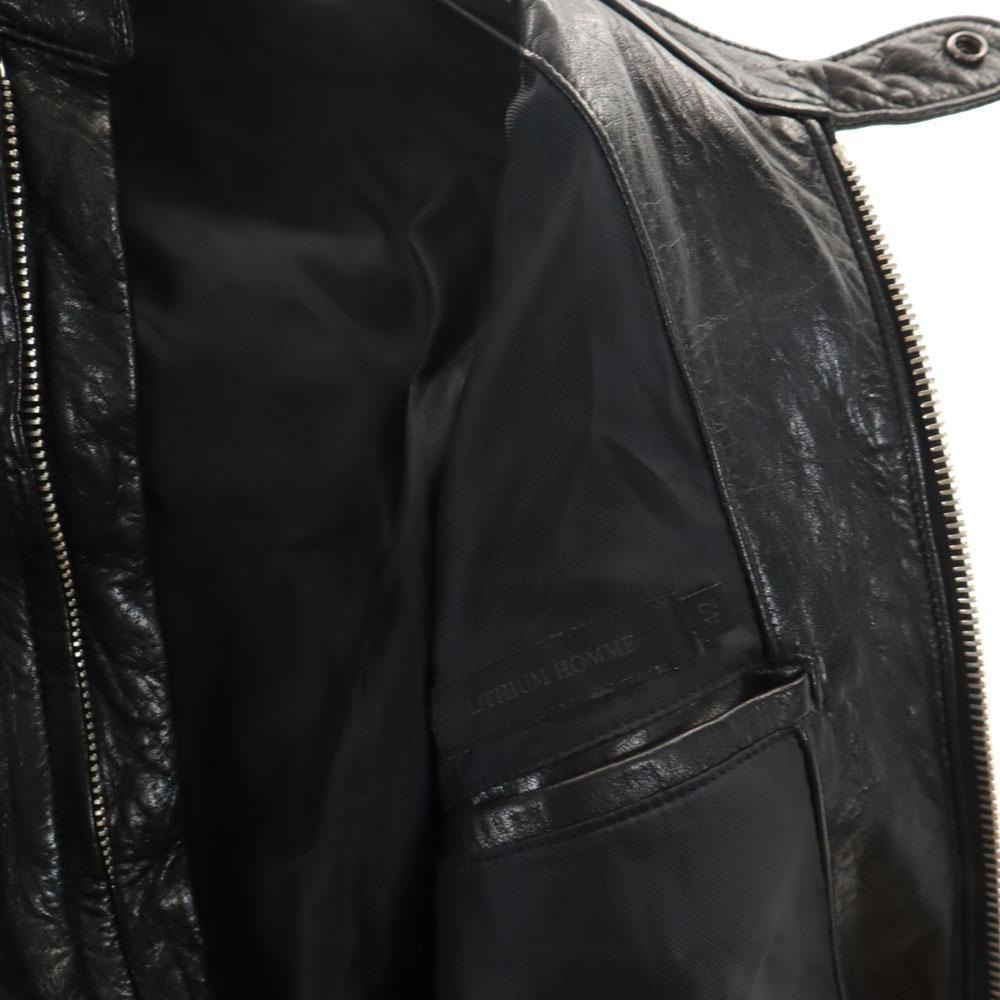 LITHIUM HOMME made in Japan Single riders jacket 42 black leather jacket Men's Used
