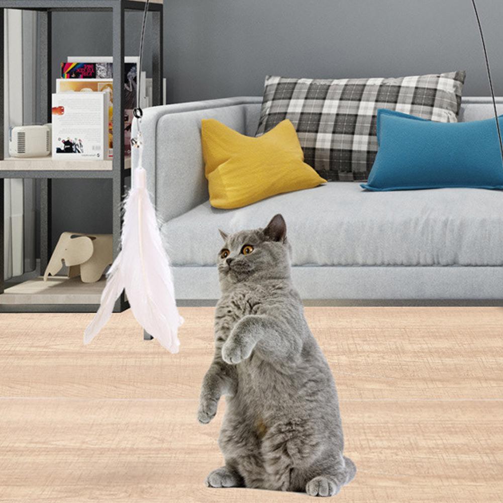 Wide Large Feather Pendant with Bell DIY Replace Cat Teaser Stick Replacement Pendant Pet Toy Accessories