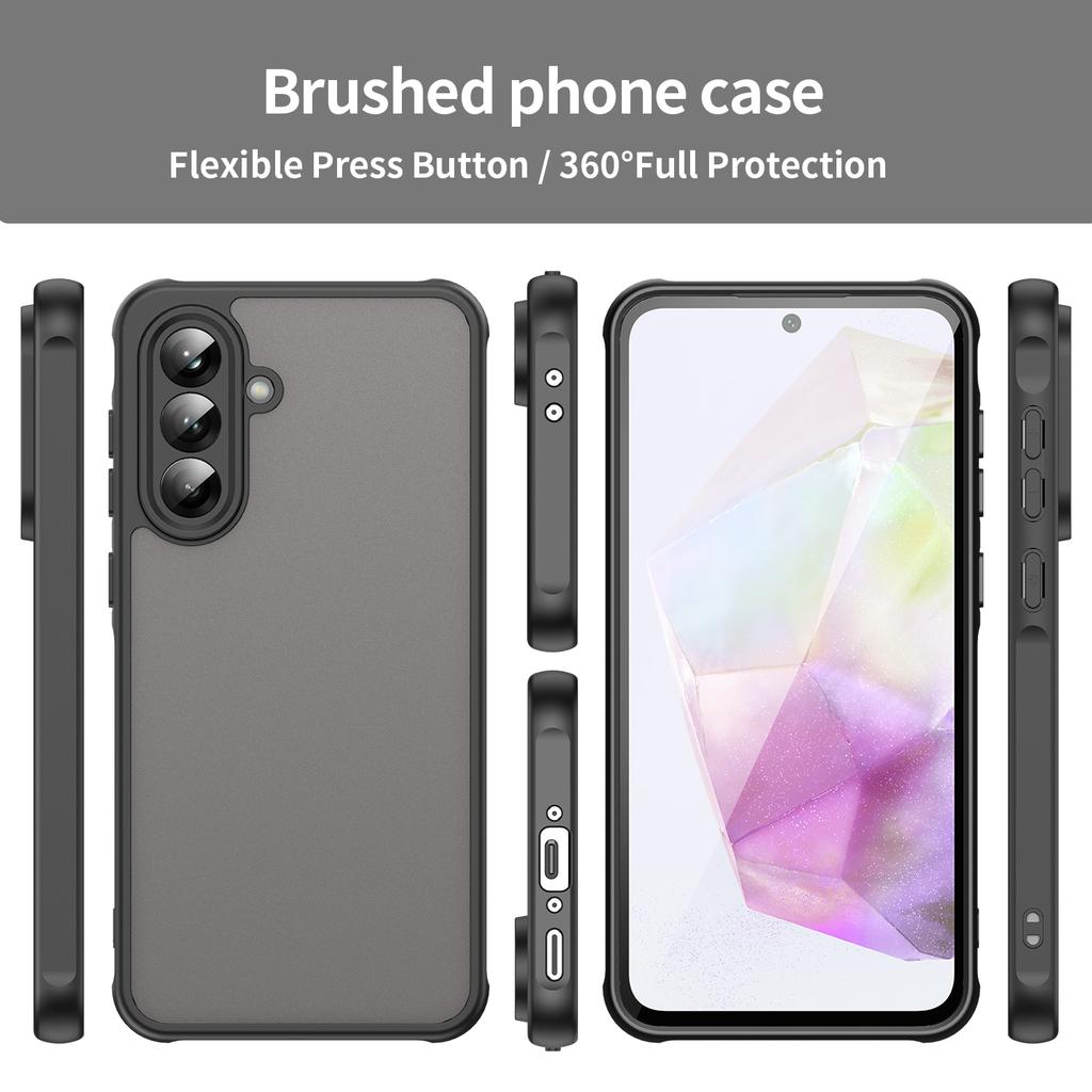 For Samsung Galaxy A56 5G Phone Case Drop Proof Airbags Frosted Translucent PC+TPU Back Cover