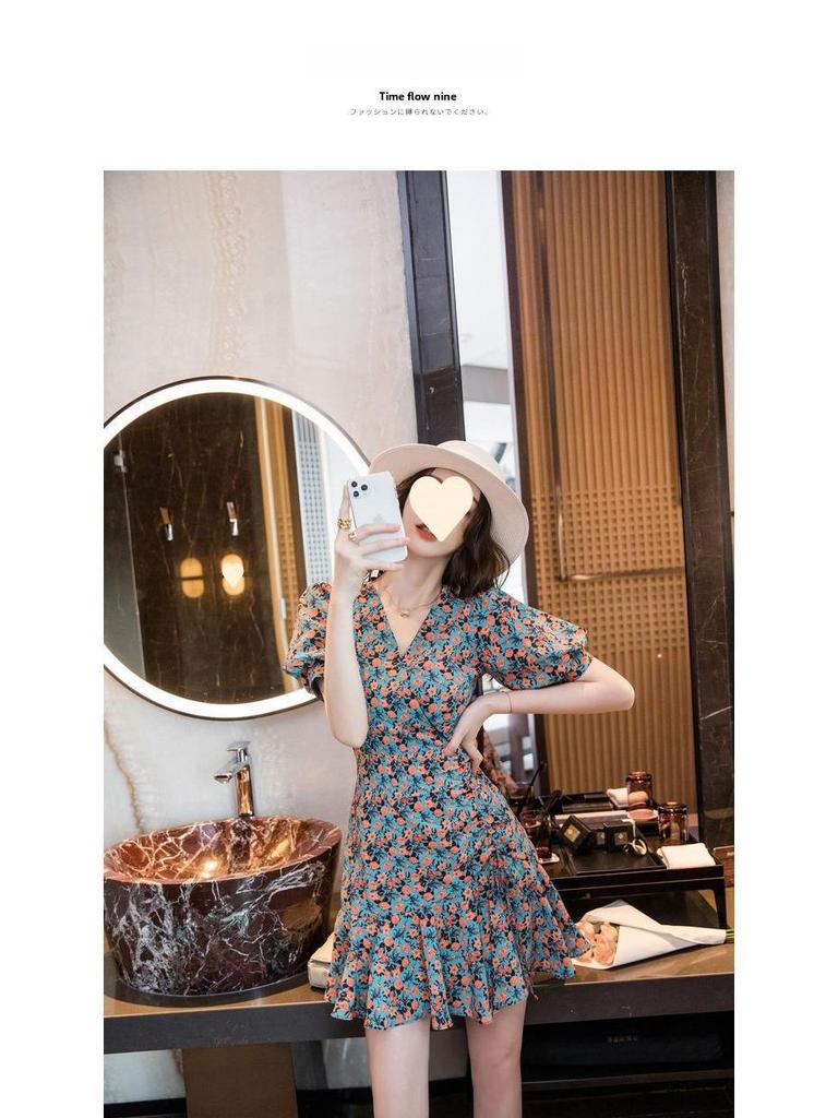 2025 New Style Summer Floral Slim Dress: First Love Fairy Design