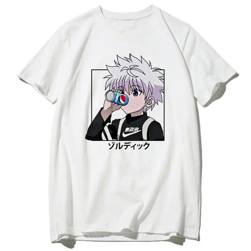 90s Japanese Anime Hunter X Hunter Unisex T-shirt Graphic Men Harajuku Kawaii Killua Tshirt Funny Hisoka T Shirt Tops Tees Male
