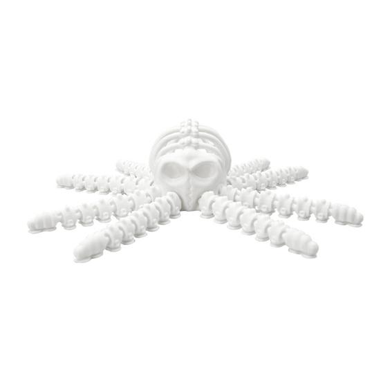 Simulated Skeleton Octopus Figurine Movable Joints Octopus Figure Articulated Sea Animal Model Fidget Toy Desktop Decoration Ornament