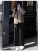 Pink High-Waist Fleece Lined Wide Leg Pants - Warm, Versatile, and Cozy for Autumn and Winter