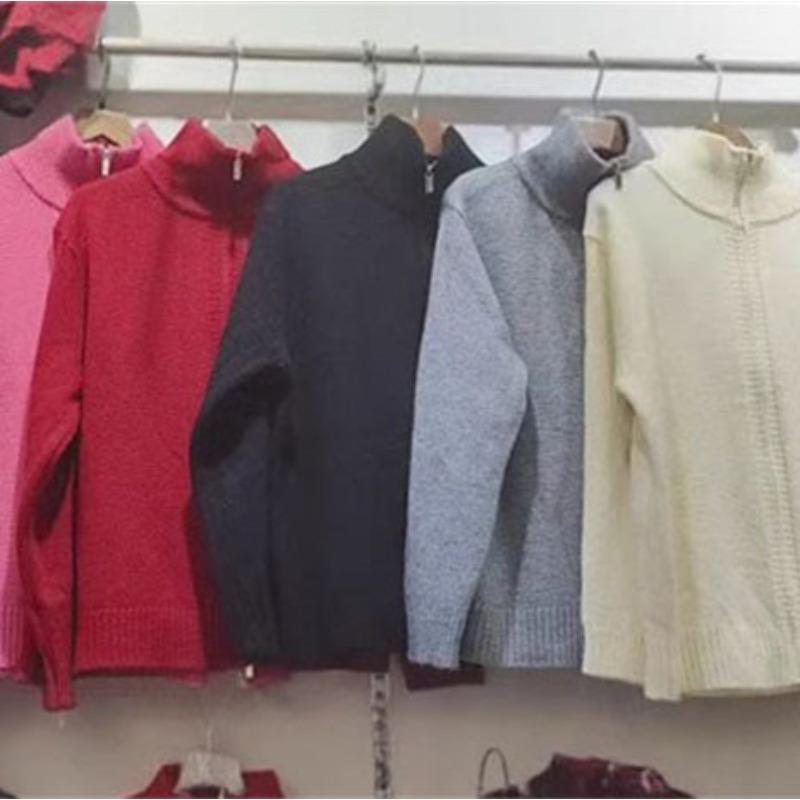 Cardigan Giacca Maglione Coreano con Doppia Cerniera da Donna, Nuovo Stile Autunno e Inverno, Stile Casual, Top Maglione Lavorato a Maglia a Tinta Unita Morbido e Ampio