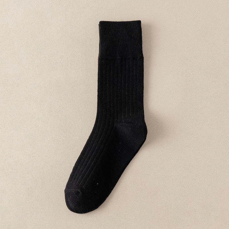 Female Spring and Autumn Tide Retro Pure Color All Go Together To Smoke In The Tube Cotton Socks