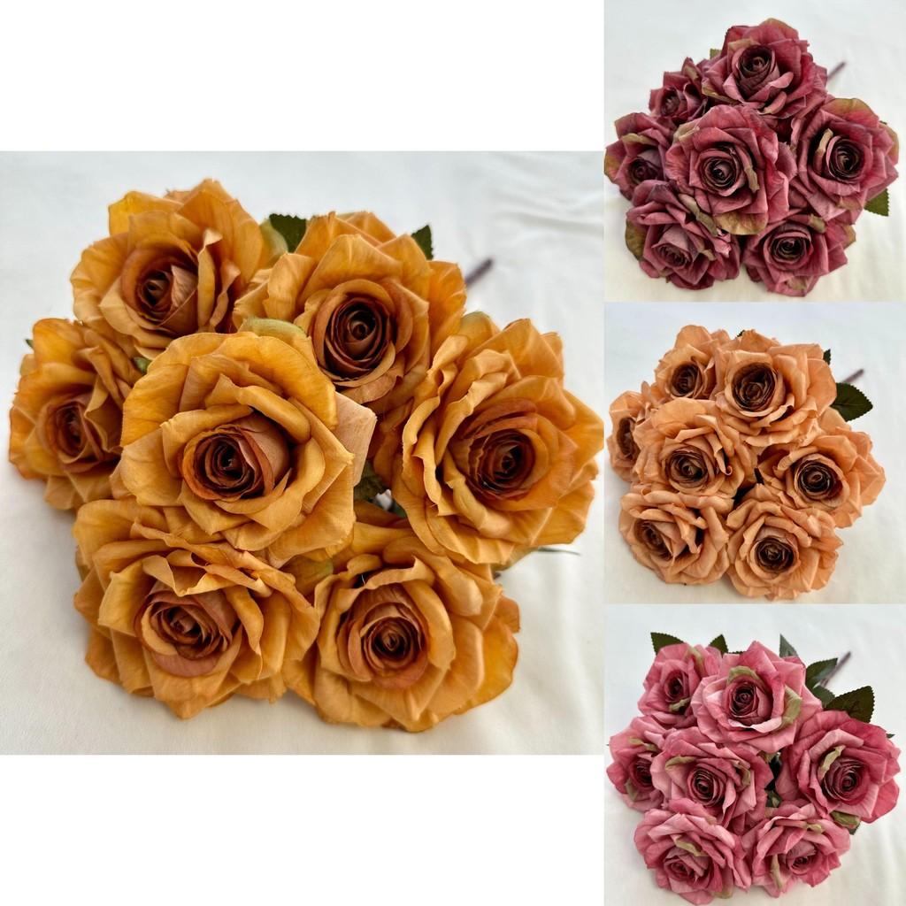 Künstlicher Rosenzweig zur Dekoration mit Seidenstoff für Heimdekoration und Eventfotografie