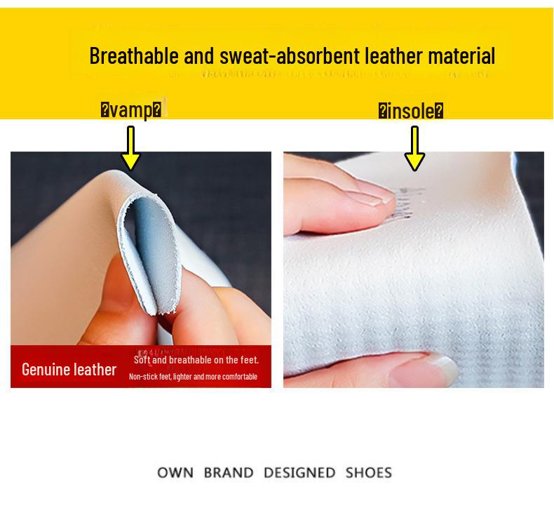 2024 Women's All-Leather White Slip-On Flats - Spring & Autumn Casual Maternity Shoes