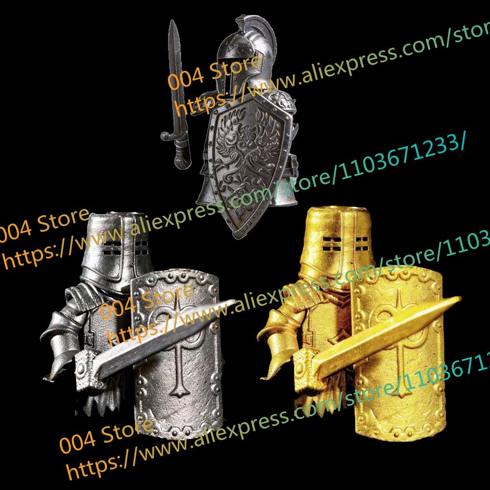 N501U-504U Medieval Castle Knight Building Blocks Figures Four Side UV Printing King Warhorse Weapons Accessories Toys Kid Gifts