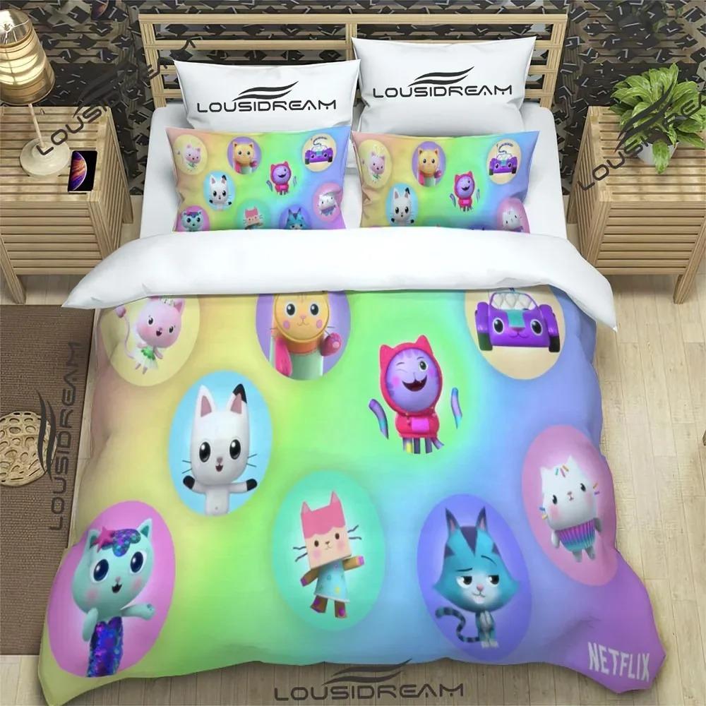 Cartoon Gabby'S Dollhouse Bedding Set For Bedroom Soft Bedspreads For Bed Linen Comefortable Duvet Cover Quilt And Pillowcase