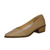 Fashion New Style Spring Elegant Sharp Pointed Single Shoes Women's Fashionable Versatile Pumps Shallow Mouth Women Thick Heel Shoes