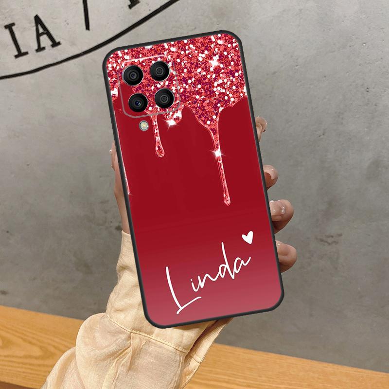 Glossy  Glitter Personalised For Samsung Galaxy M16 M34 M11 M35 M21 M06 M33 M13 M53 M31 M55 M15 M14 M54 M12 M32 M52 Case